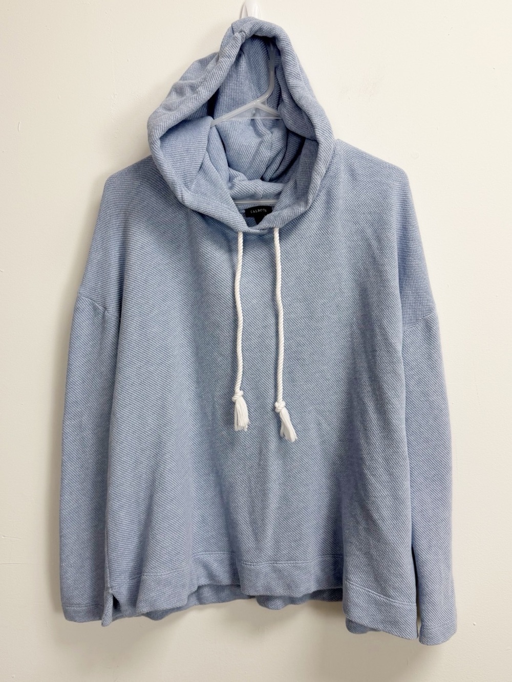 Talbots Hooded Top Large Womens Blue Pullover Hoodie Long Sleeve